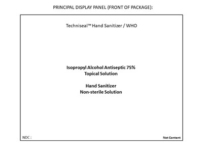 Primary Display Panel (Techniseal Hand Sanitizer Label Usa Primarydisplay)